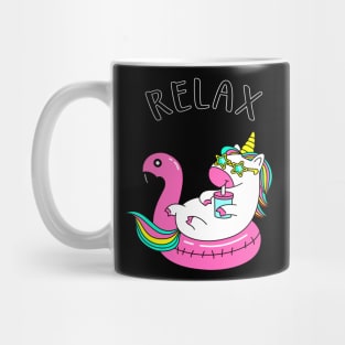 Relaxing Unicorn funny Chilling in Pool Mug